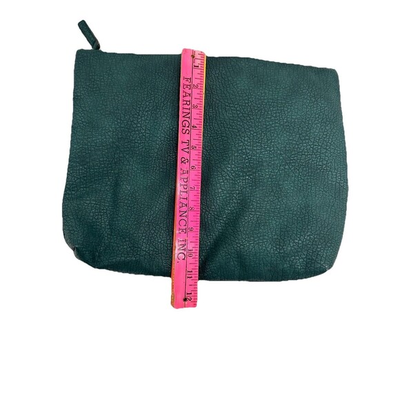 FREE PEOPLE Clutch Bag Vegan Faux Leather Pebble Laptop Cosmetic 12x14.5 Green - Picture 3 of 16
